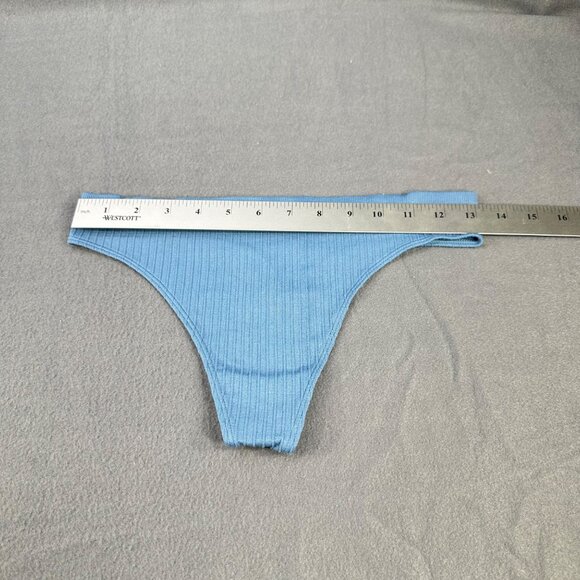 Steve Madden Women's Size Medium Panty Thong Seamless Ribbed Blue NWOT - Picture 4 of 6